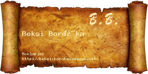 Beksi Boróka névjegykártya
